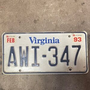 Vintage Virginia License Plate